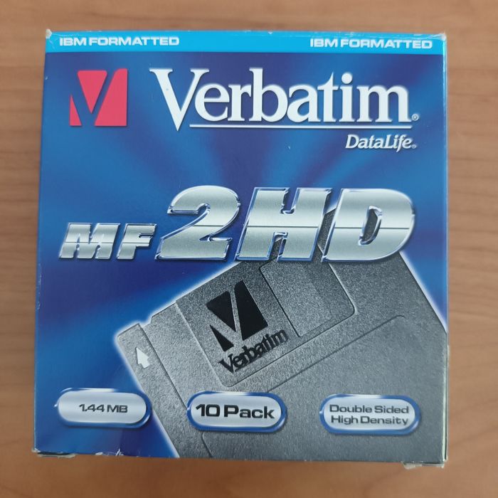 Dyskietki Verbatim MF 2HD FDD 3.5" 1,44 nowe, 8 sztuk