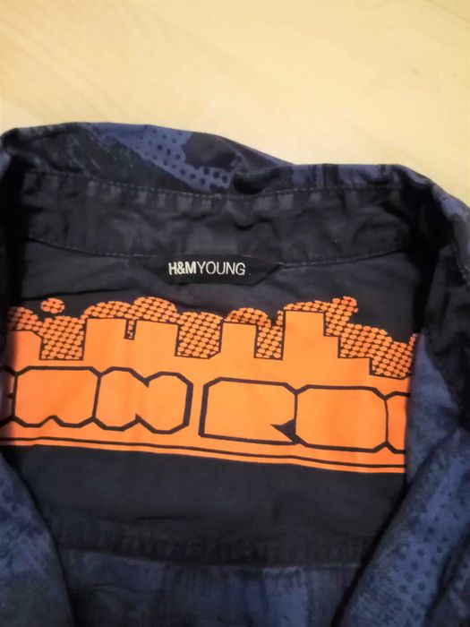 Bawełniana koszula marki H&M Young, dla chłopaka, r.S, (14-15 lat)