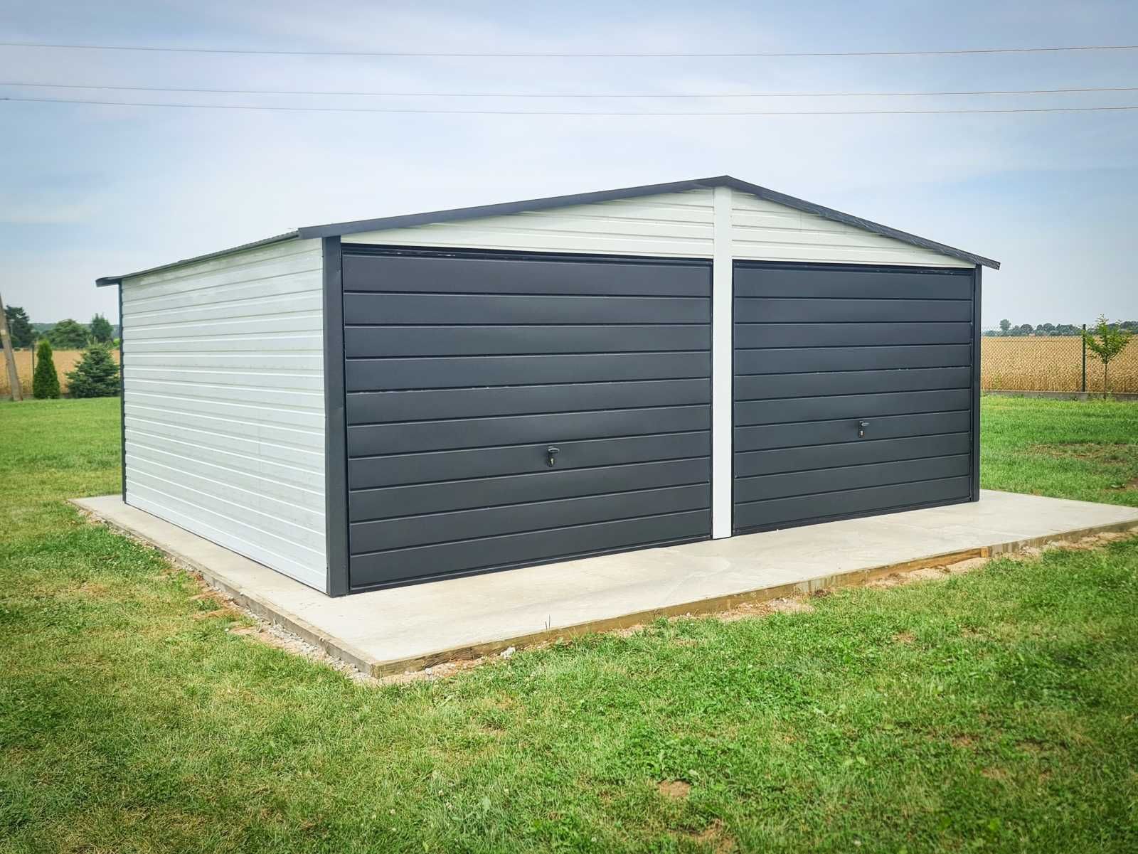 Garaż blaszany 9x5m Matowa Czerń 3 stanowiska dwuspadowy | TRANSTAL