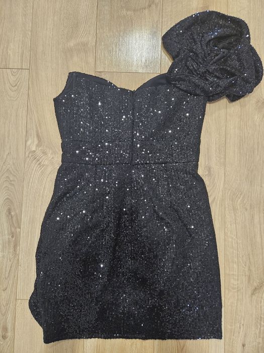 Sukienka cekinowa czarna LOU Diame xl