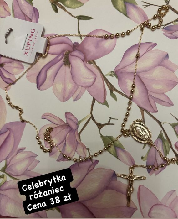 Celebrytka różaniec łańcuszek stal chirurgiczna