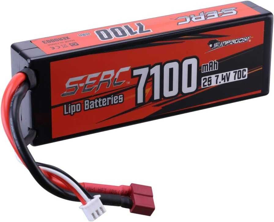 Sunpadow 2S LiPo 7.4V 7100mAh 70C із твердим корпусом Deans T Plug