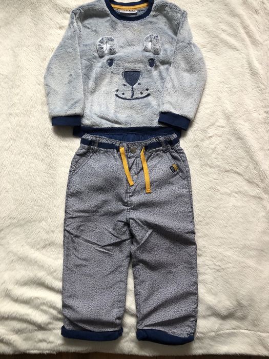Bluza spodnie dla chlopca ciepłe na zime rozmiar 86
