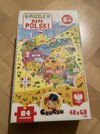 Puzzle Czu Czu dla dziecka Mapa Polski 84 elementy