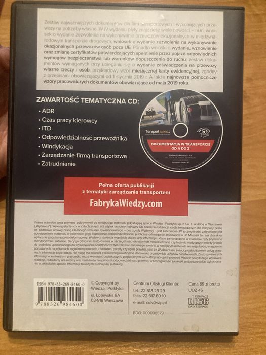 Dokumentacja w transporcie od A do Z płyta CD