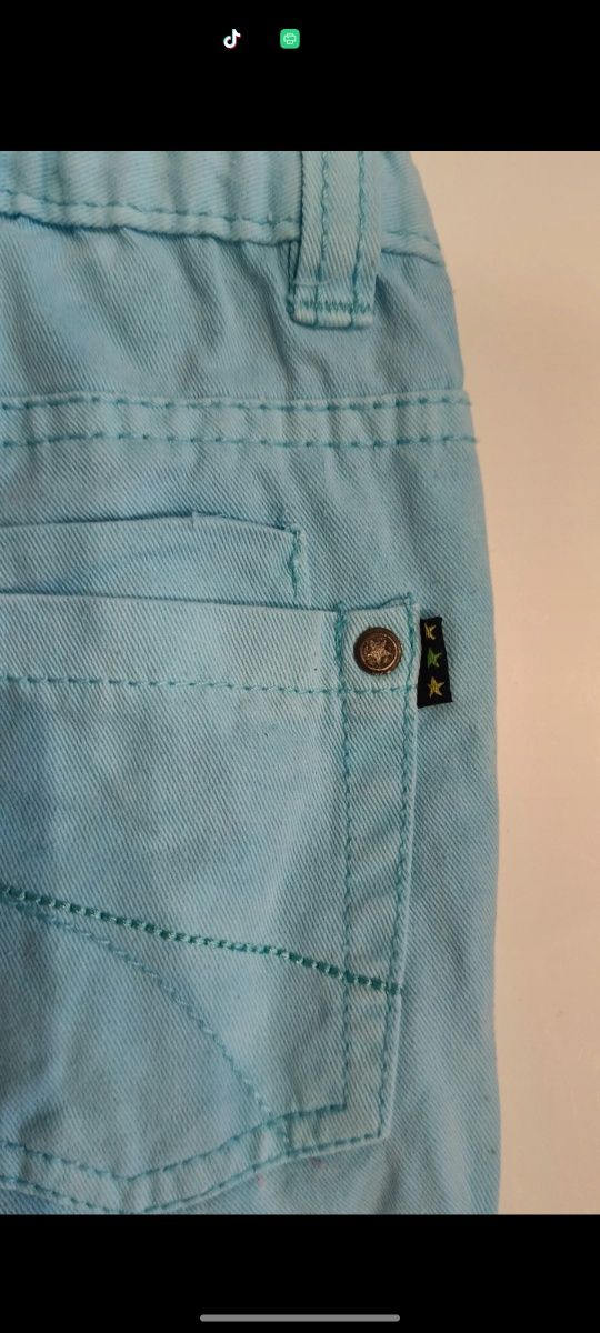 Spodnie jeansowe niebieskie z gumką niemowlęce