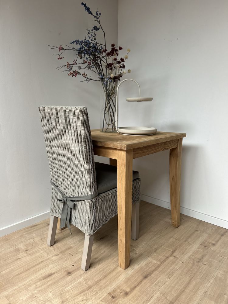 stolik drewniany TEAK lite drewno kuchenny stół mały 75x75cm
