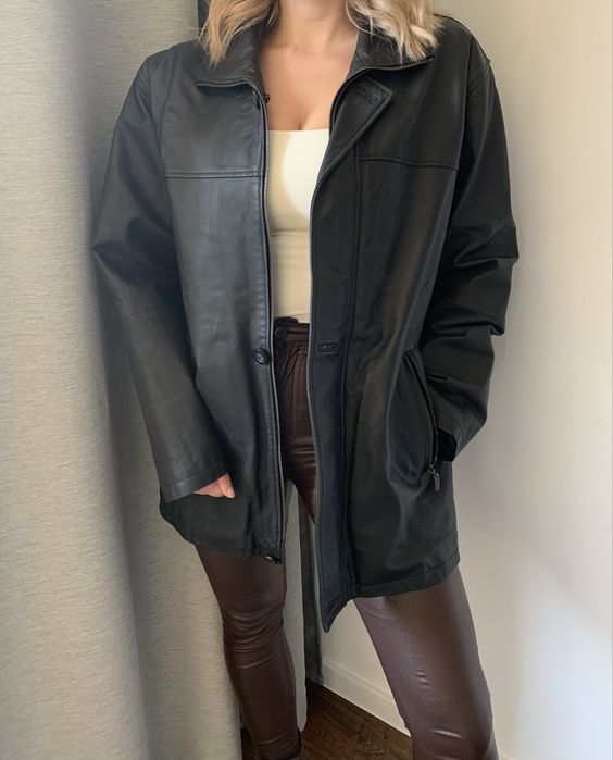 Skórzana kurtka skóra oversize Patino leather by auluna