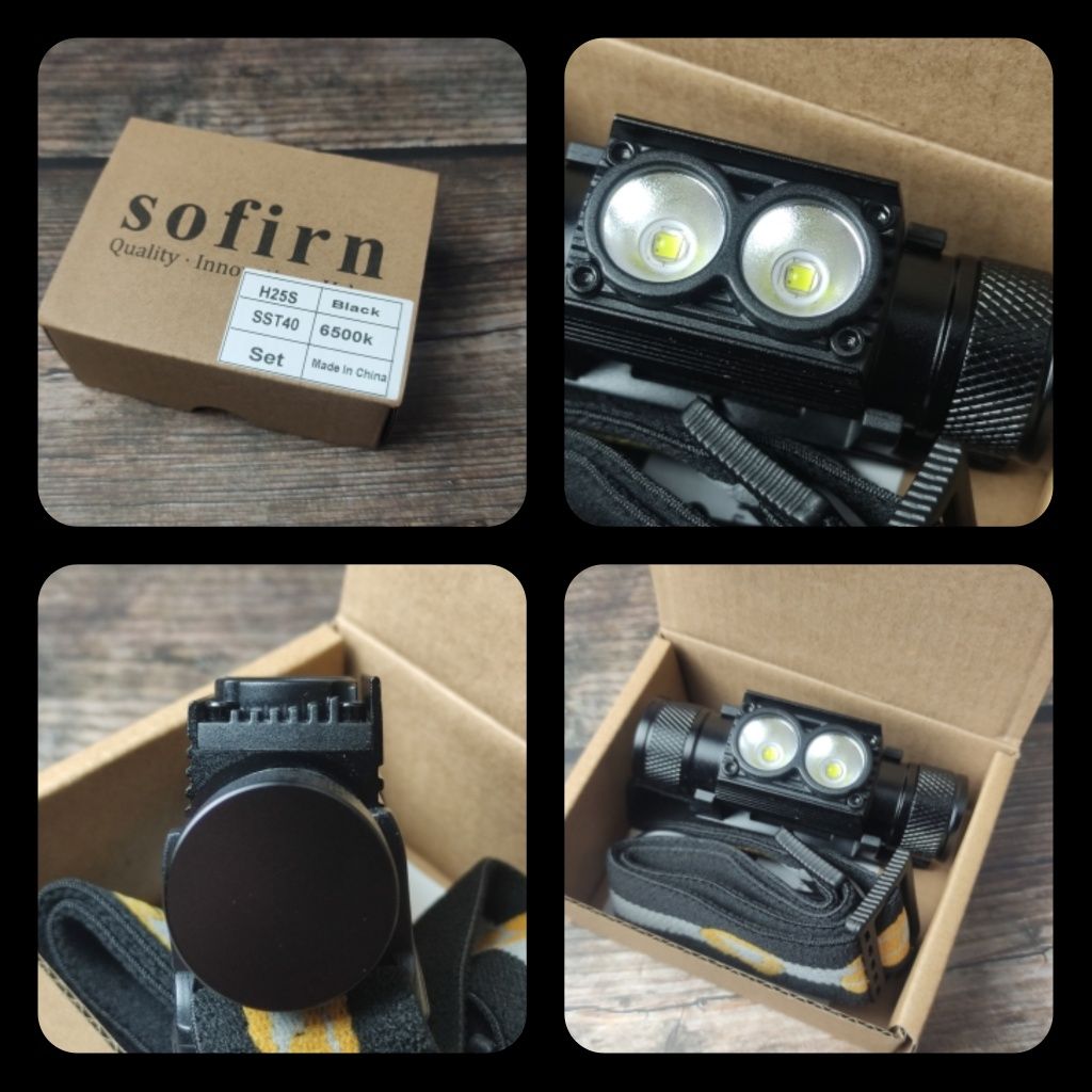 Фонарь налобный Sofirn H25S  в комплекте с аккумулятором 2200мач.