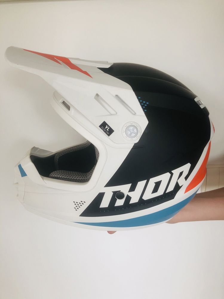 Kask Cross Junior THOR SECTOR Blade wh/blk/PRL