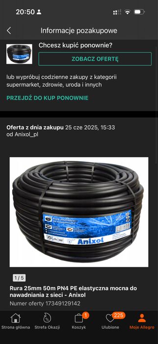 Rura 25 mm PN4 PE 100m do nawadniania