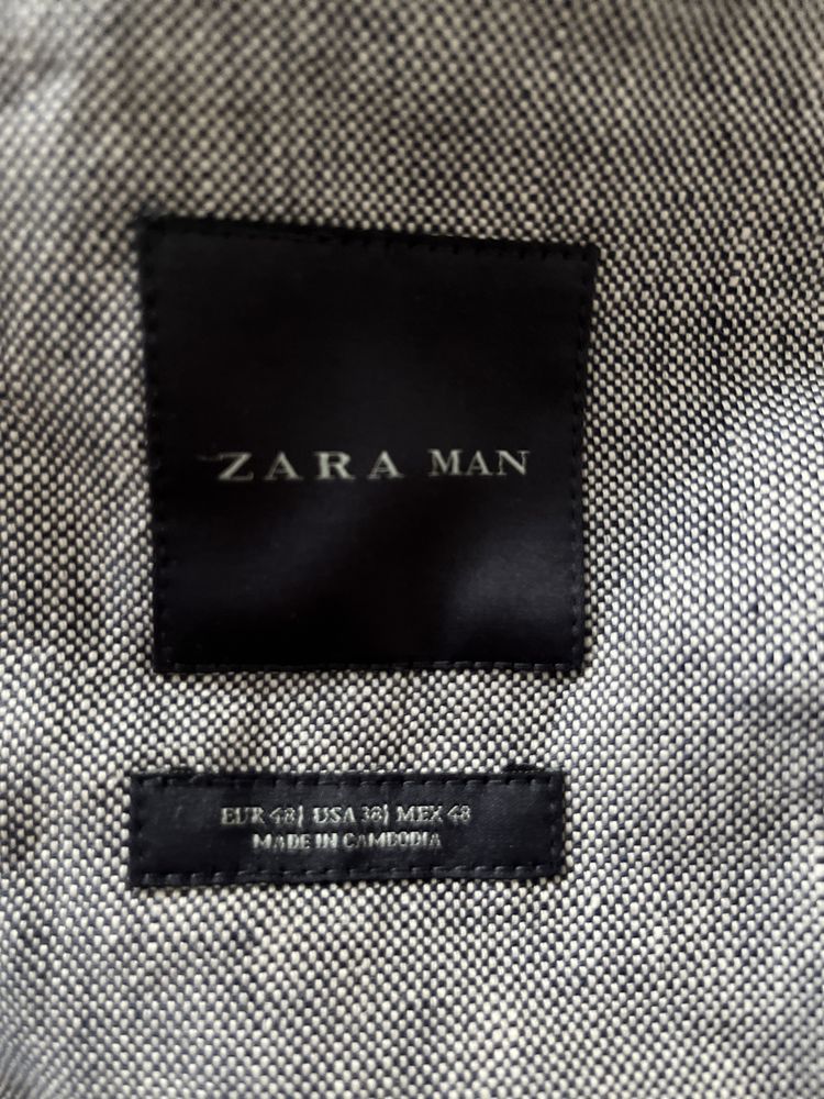 Чоловічий льняний костюм трійка Zara, жакет