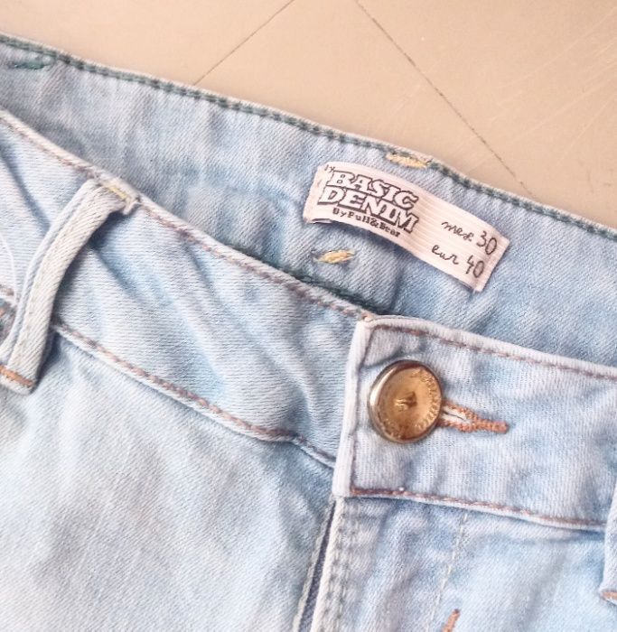 Pull&Bear M L 38 40 jeansy spodnie rurki skinny dżinsy obcisłe damskie