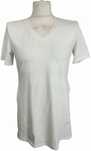 Klasyczna koszulka t-shirt o dłuższym kroju biały v-neck m/l