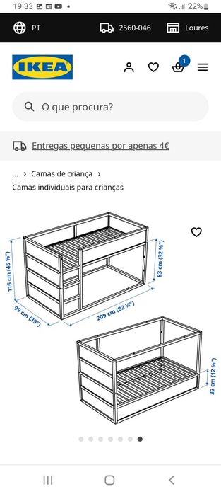 Cama IKEA reversível como nova