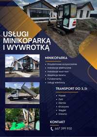 Usługi Minikoparka WYWROTKA 3.5t