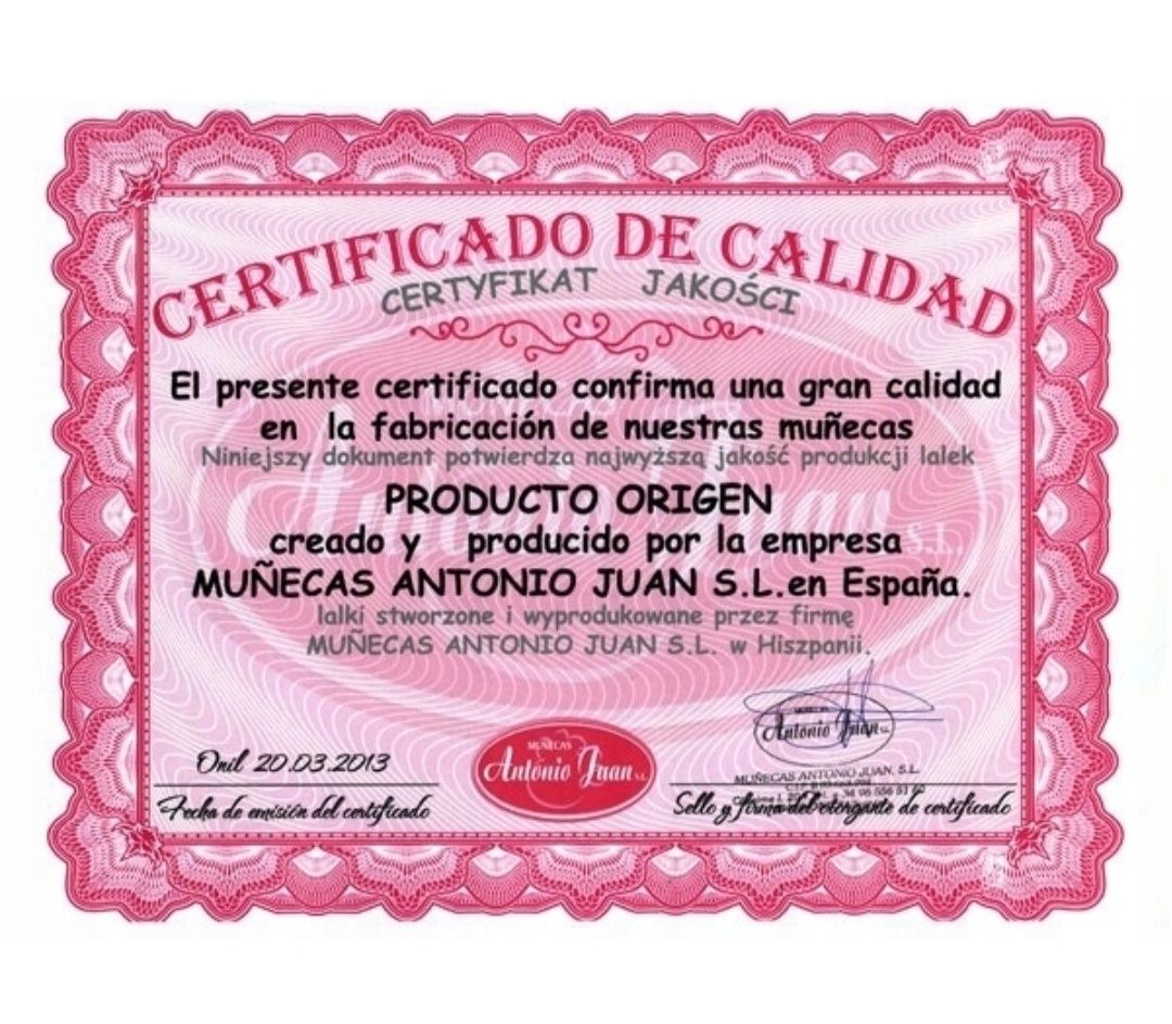 Lalka Antonio Juan Baby Toneta Posturitas con hojitas 34 cm