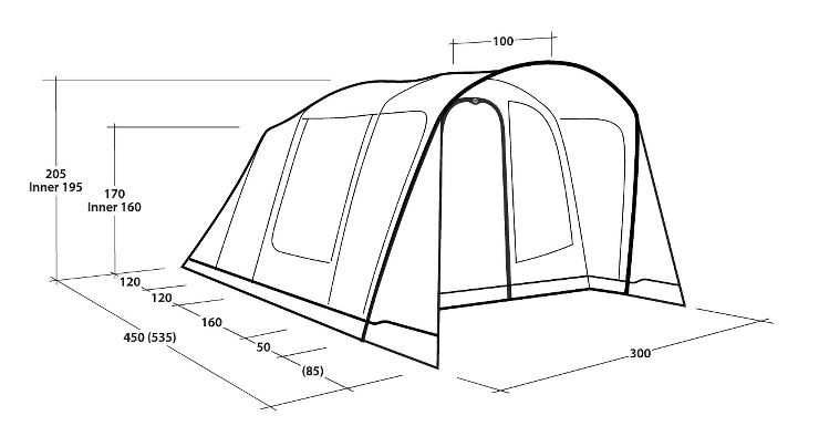 Tenda de campismo insuflável, nova