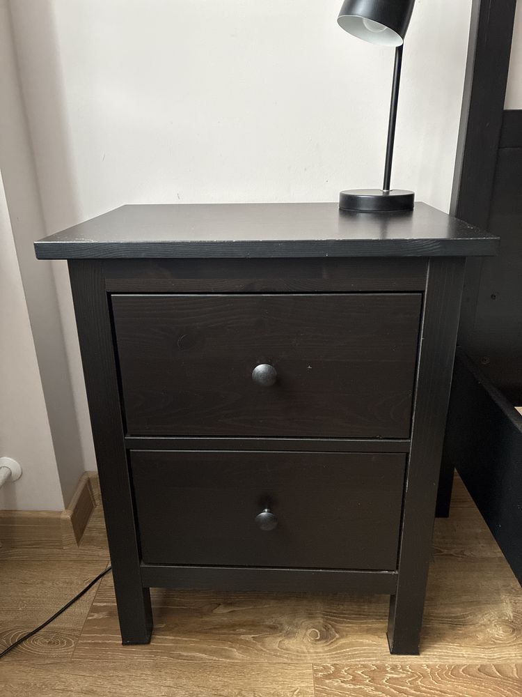 HEMNES łóżko 140x200cm + dwie szafki nocne