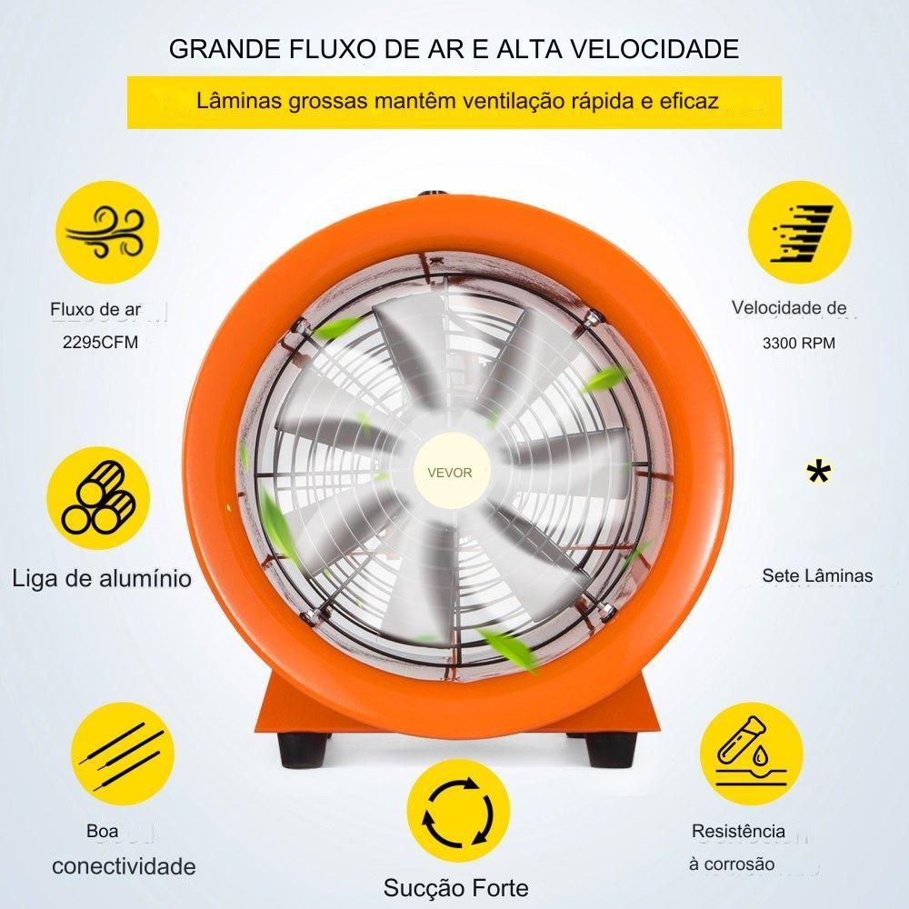 Ventilador Axial de 300mm com Mangueira de 5m