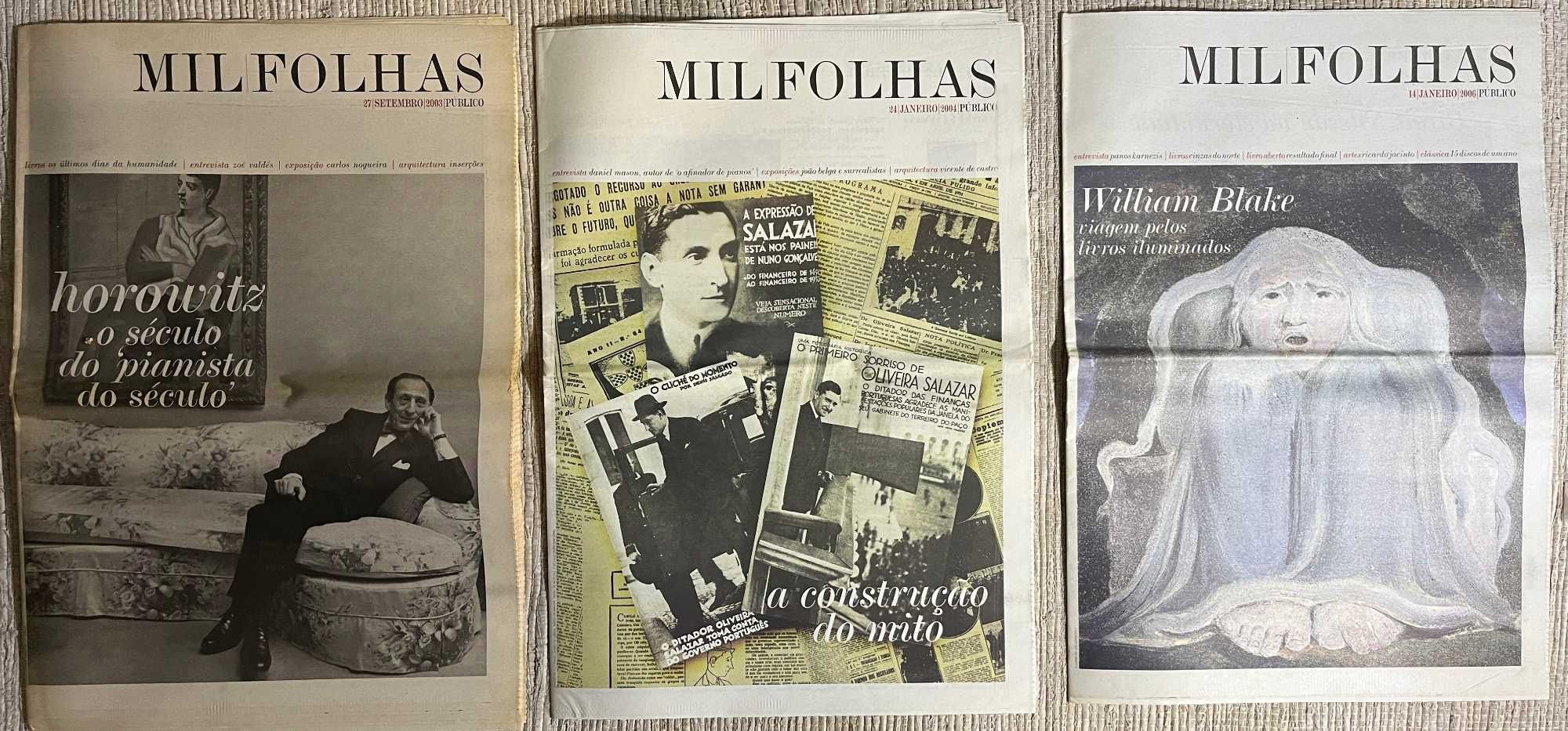 MIL FOLHAS – cadernos de 1991/2000/01/03/04/05/06/07  saldar 0,50€