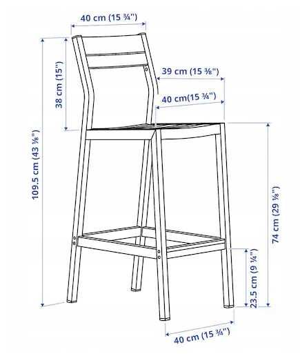 IKEA SJALLAND Stół barowy i 2 stołki barowe szary.