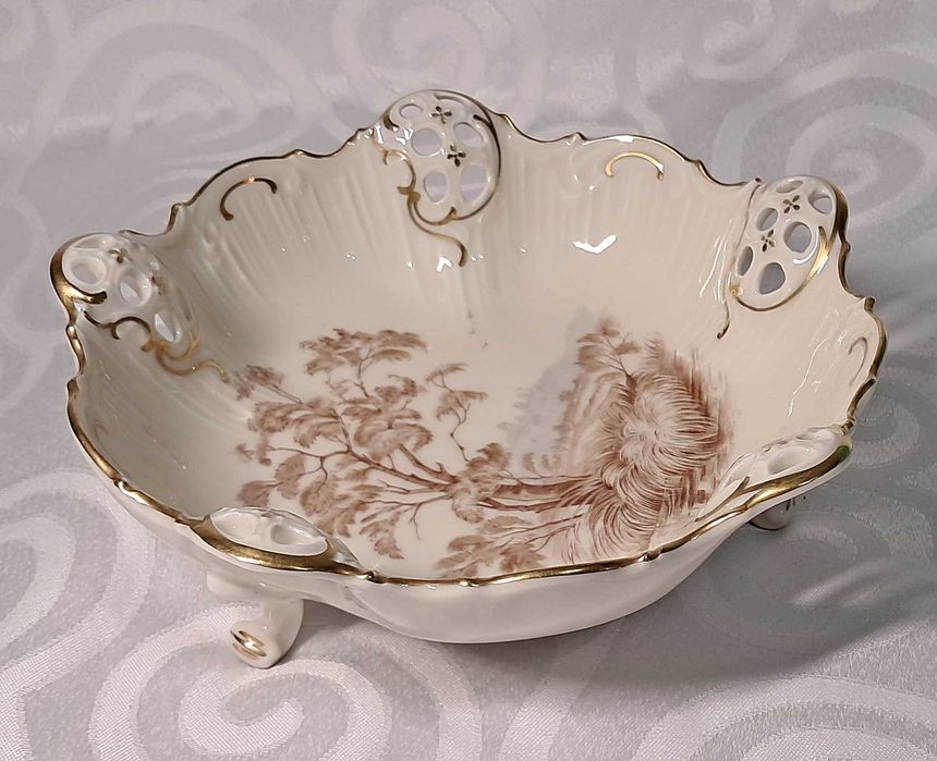 Patera na nóżkach Sygnatura Rosenthal Elfenbein Kronach Moliere