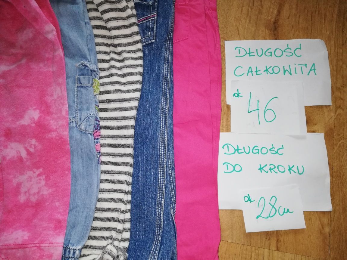 Zestaw spodnie dziewczęce 86/80 leginsy jeansy dresy