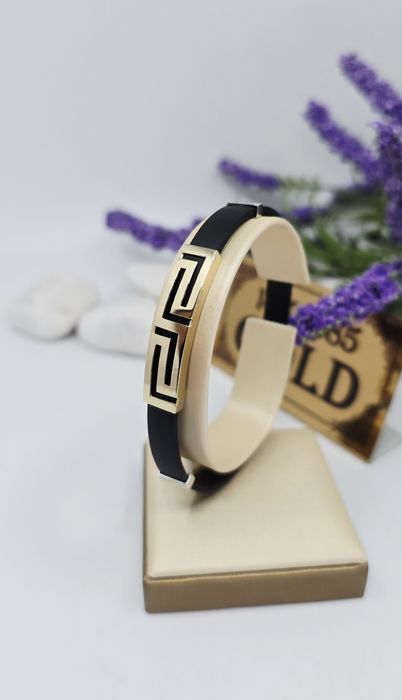 Złota bransoletka na kauczuku próba 585 14k Męska