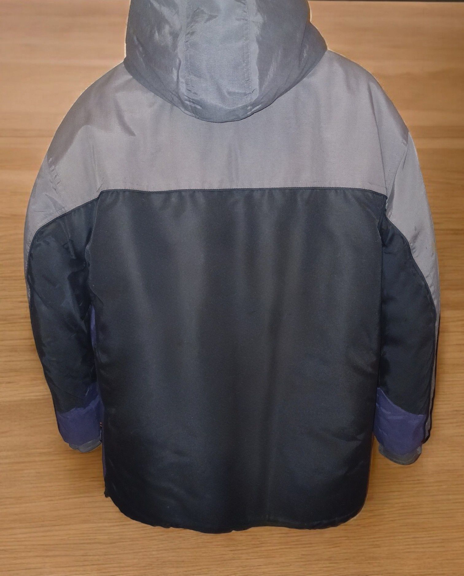 Куртка FUBU двусторонняя XL, длина 77 внутри флис зимняя (серый)