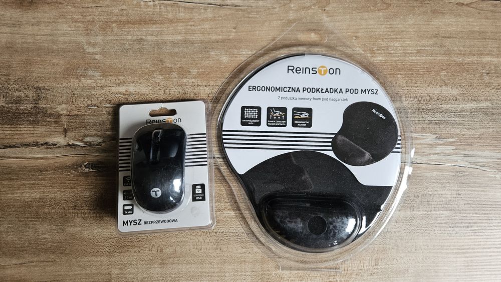 Mysz bezprzewodowa Reinston + podkładka