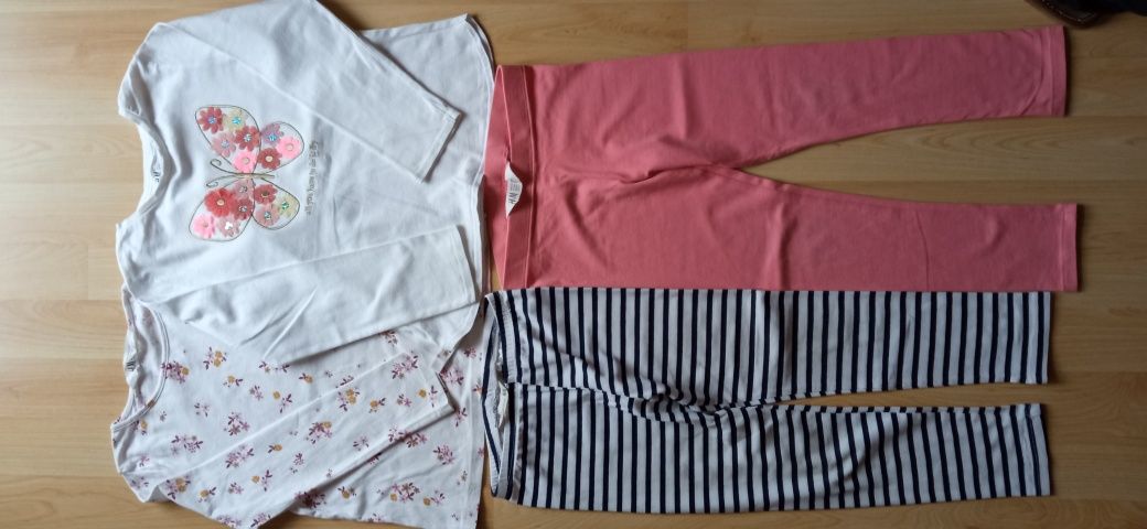 Komplety dziewczęce bluzki z długim rękawem i legginsy, H&M