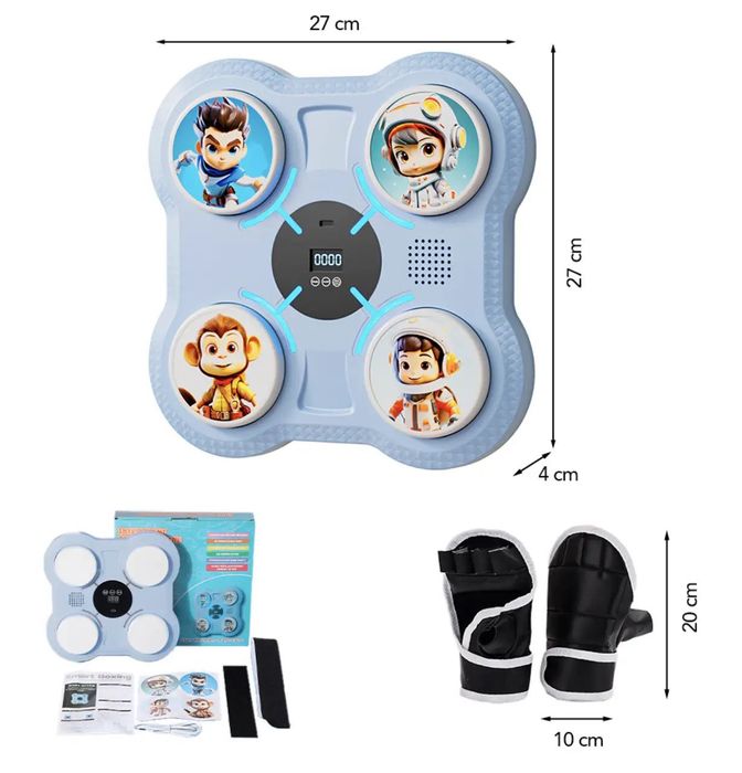 Настенный боксерский тренажер-мишень с перчатками с Bluetooth