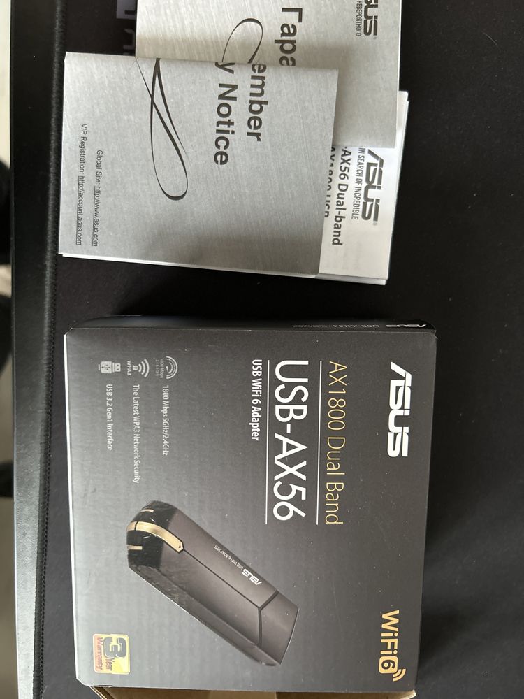 Karta sieciowa Asus USB-AX56NC (1800Mb/s a/b/g/n/ac/ax) USB 3.0