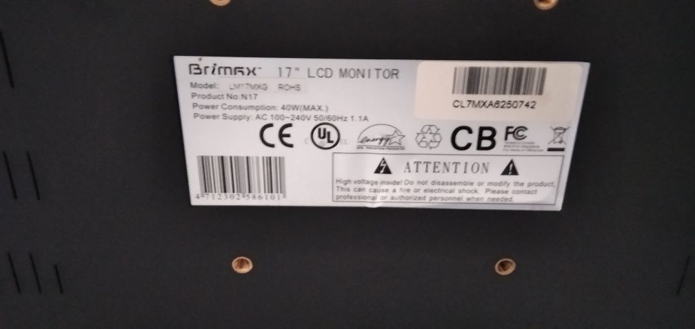 Monitor do komputera 17 LCD brimax