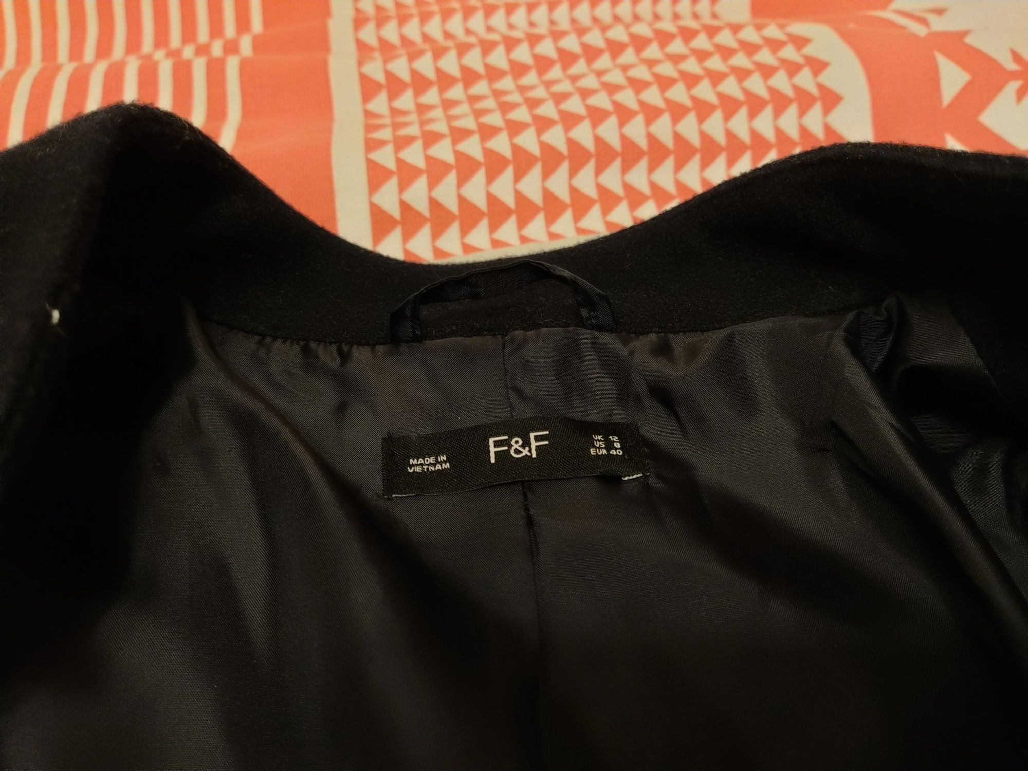 Ciemno-granatowy płaszcz zimowy, jesienny F&F rozmiar 40(L)