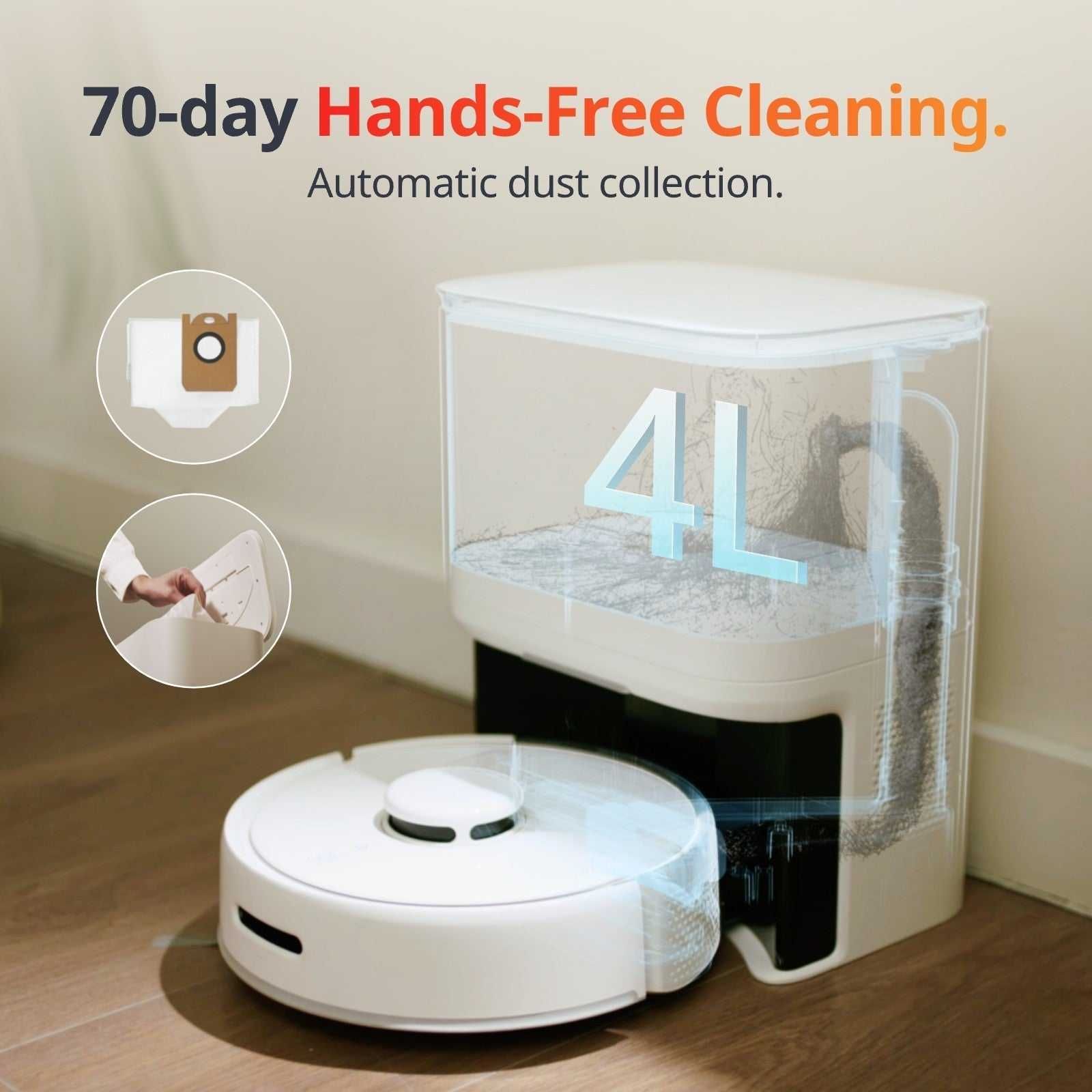 Mini robot sprzątający wraz ze stacją do opróżniania SWITCHBOT K10+
