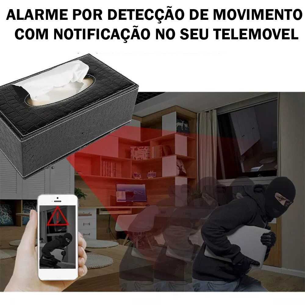 camera oculta  wifi spy espia telemovel em porta guardanapos ou lenços