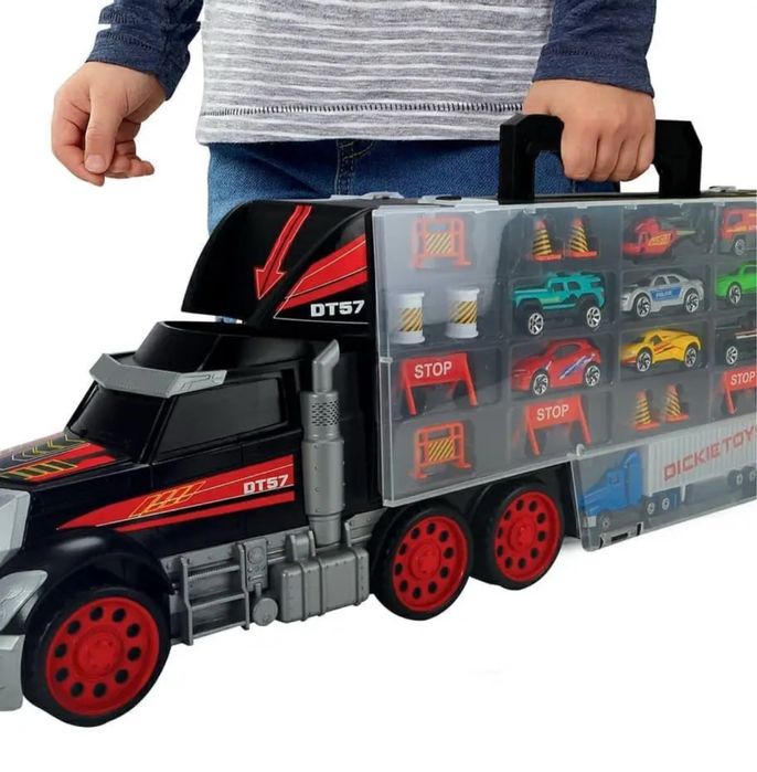 Детская игрушка трейлер для перевозки машин длина 62 см