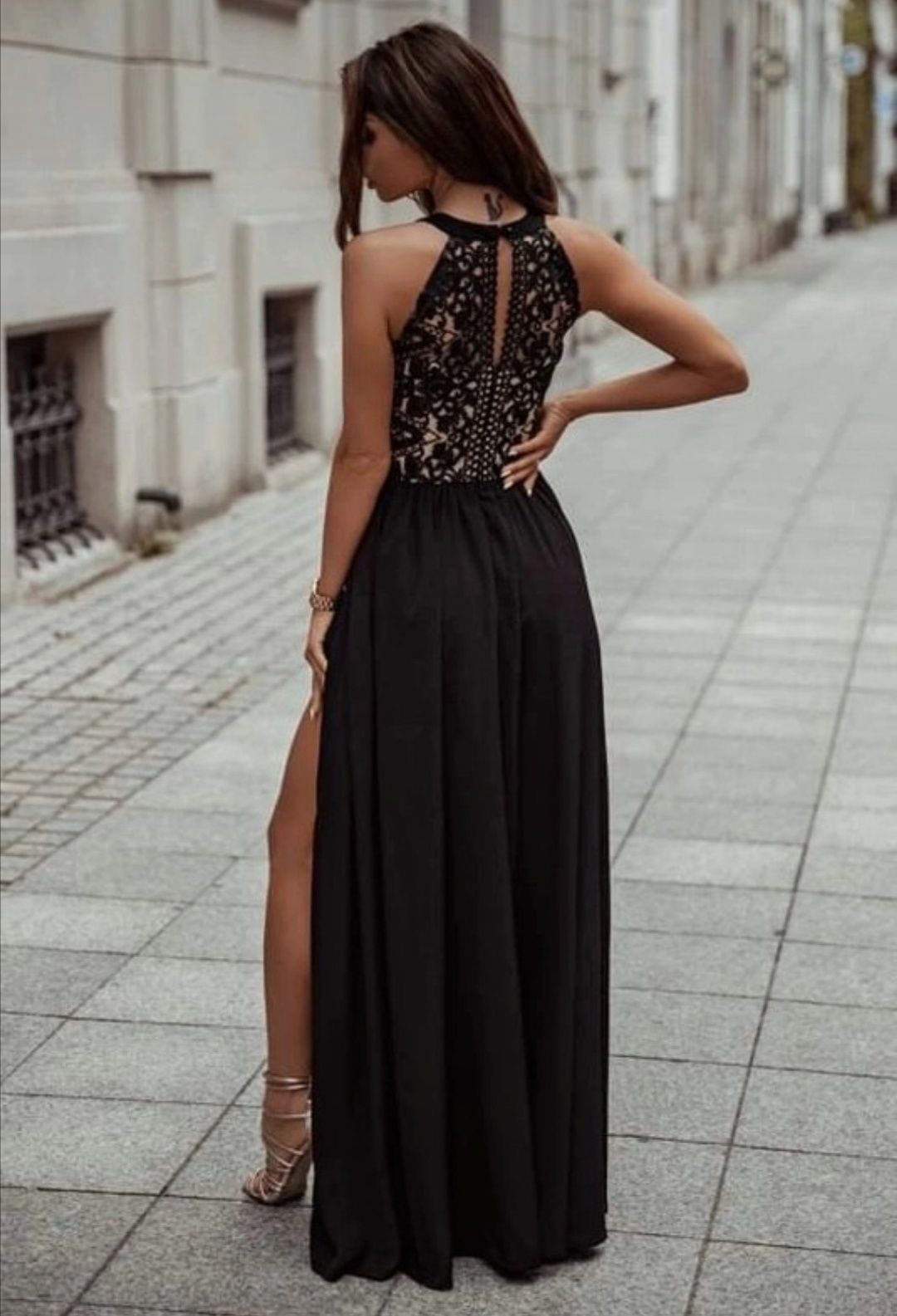 Sukienka wieczorowa, długa czarna