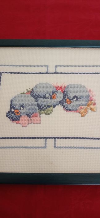 Quadro bordado a ponto cruz
