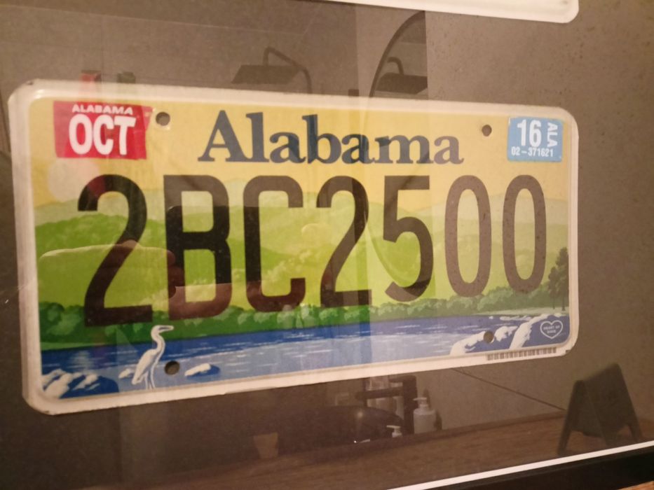 Oryginalna tablica rejestracyjna USA Alabama  2016