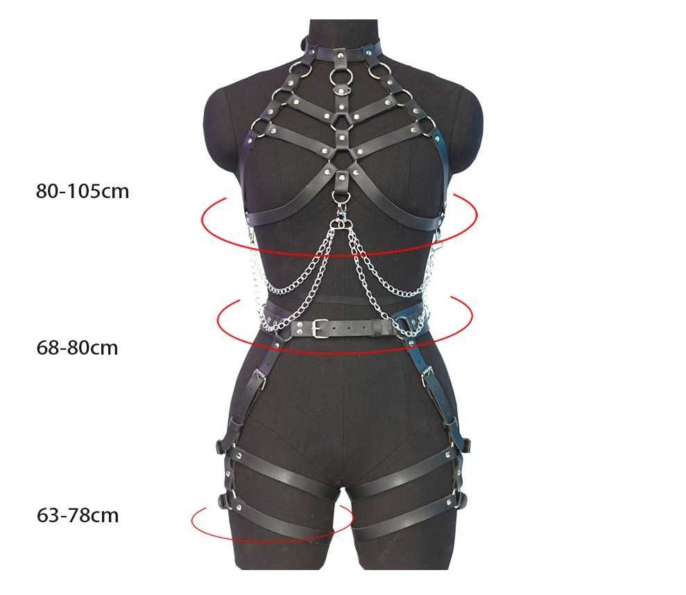 Harness Paski ozdobne 3-częściowe skórzane uprzą