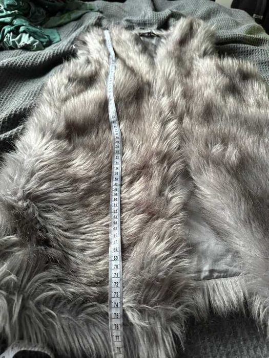 Futrzana kamizelka bezrękawnik w szarym kolorze r. S