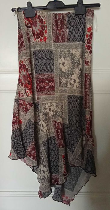 Asymetryczna spódnica z falbanami, boho hippie etno retro, M / L/ XL