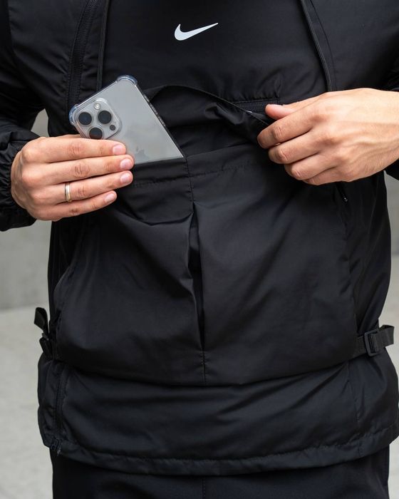 Чоловіча куртка Nike демісезонна з капюшоном Найк єврозима чорна S-XXL