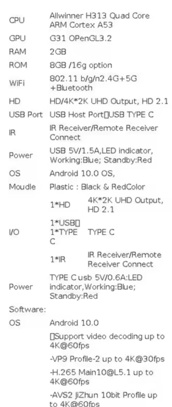 Android TV Stick Box HDR