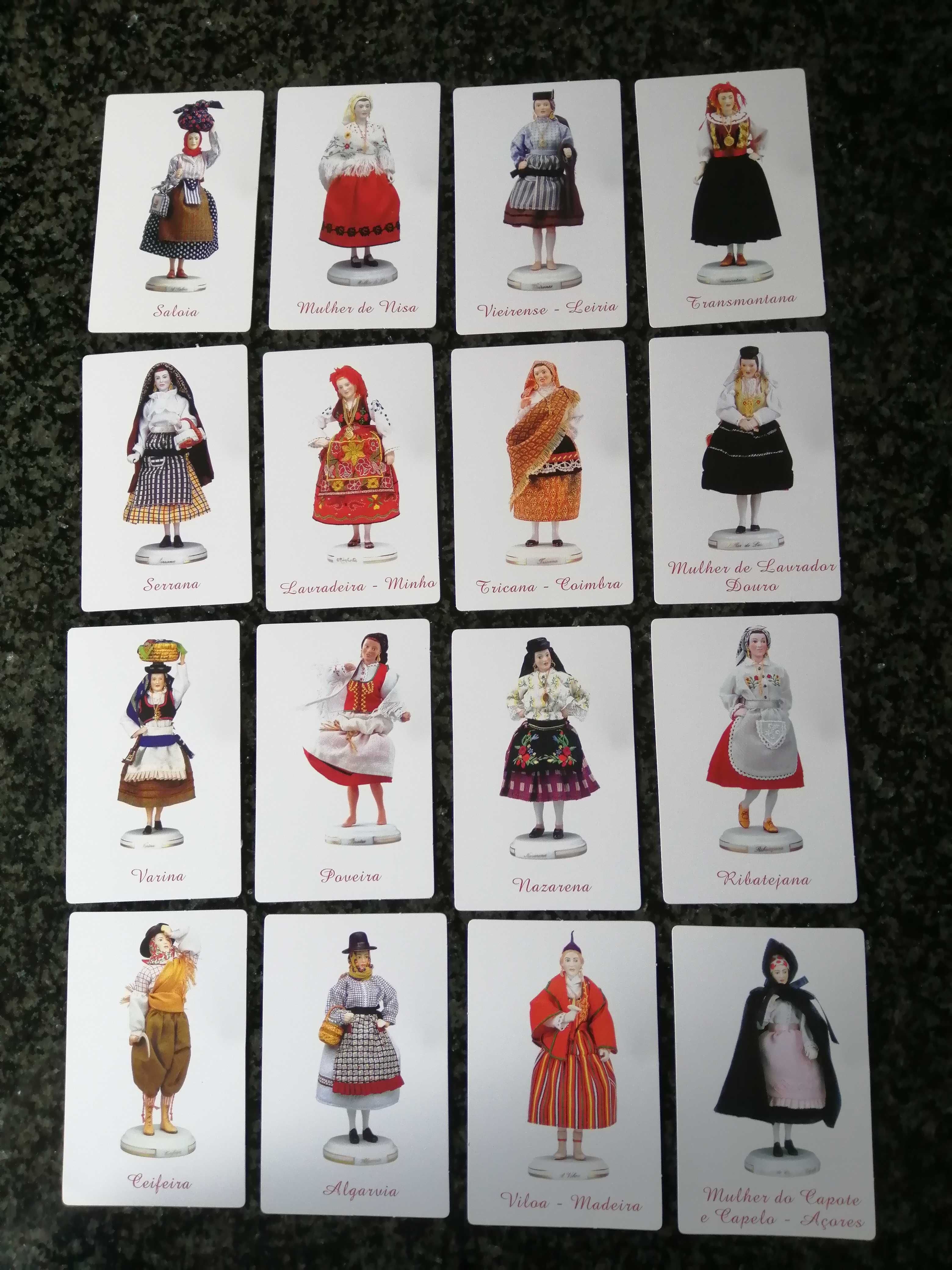 Coleção 16 calendários de bolso antigos  - trajes regionais Portugal