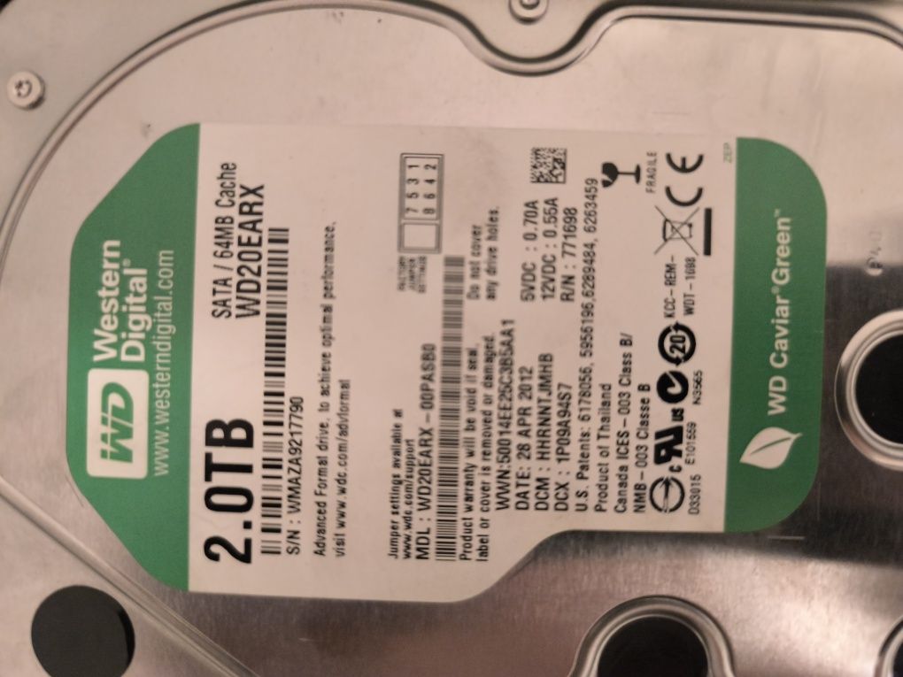 Rejestrator BCS 1604HF-A Dysk Sata 2 TB WD 20