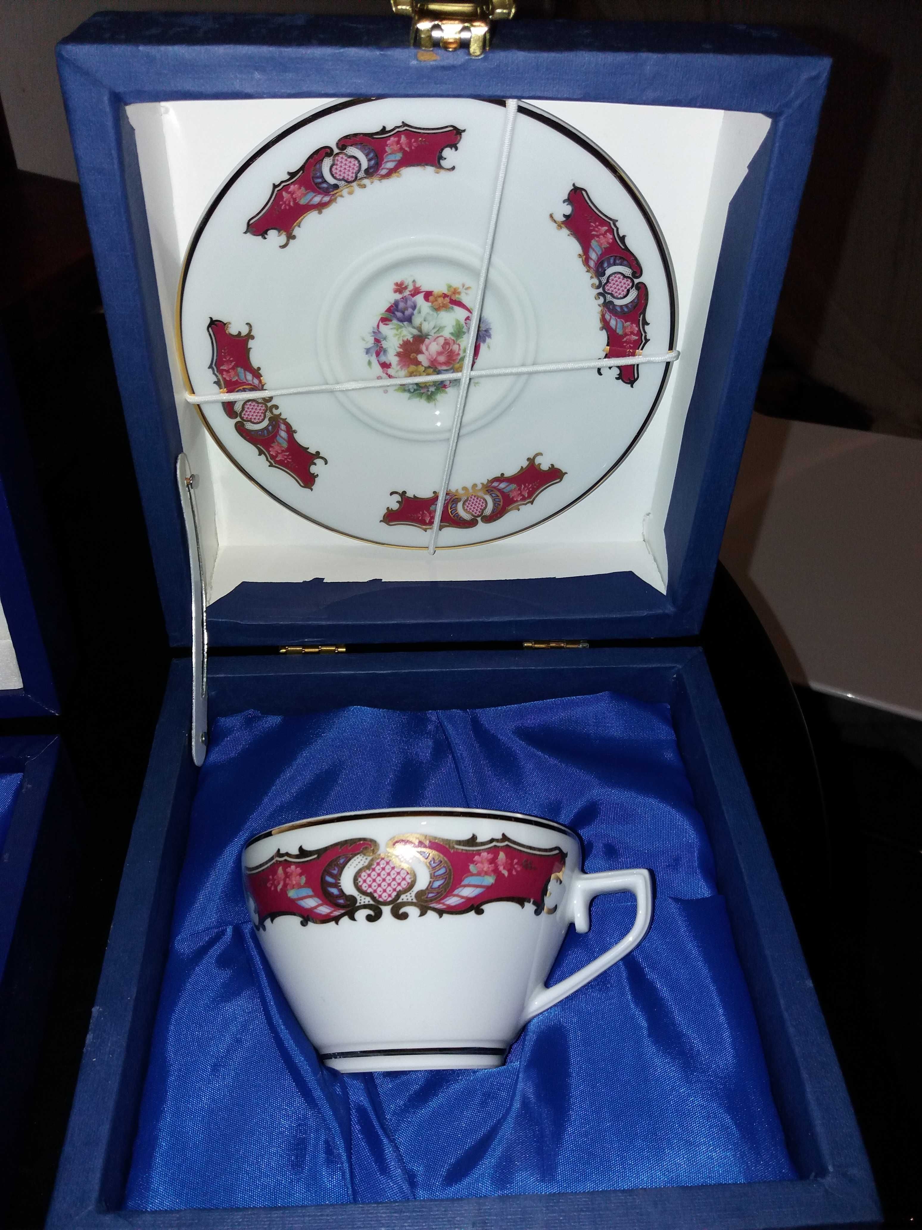 Estojo Porcelana com Chavena de Cha T LIMOGES Porce Oeste Portugal